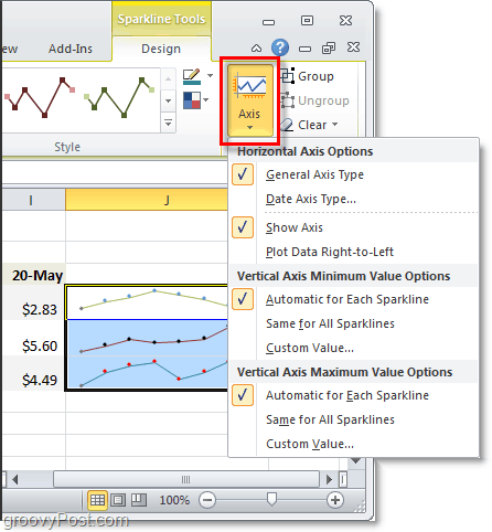 zmena osi iskier v programe Excel 2010