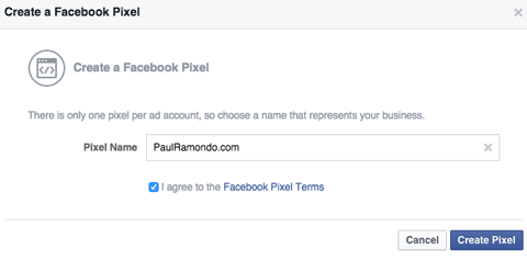 pomenovanie facebookového pixelu