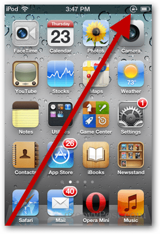 ikona zamknutá orientácia ipodu