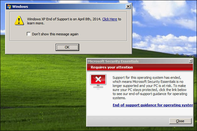 Microsoft Aktualizácia základných bezpečnostných prvkov systému XP na obmedzenú dobu