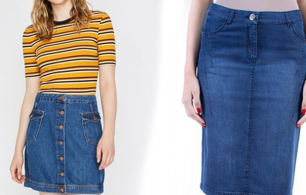 džínsové sukne modely