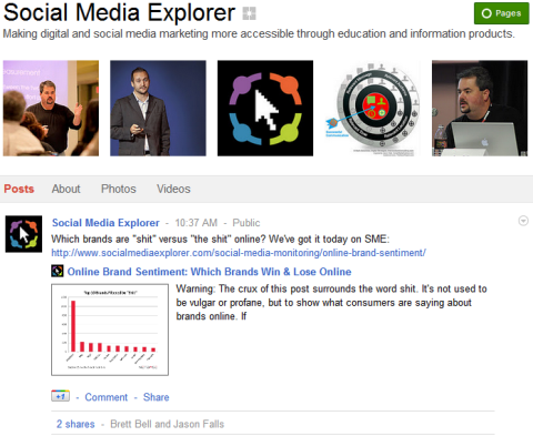 Stránky Google+ - Prieskumník sociálnych médií