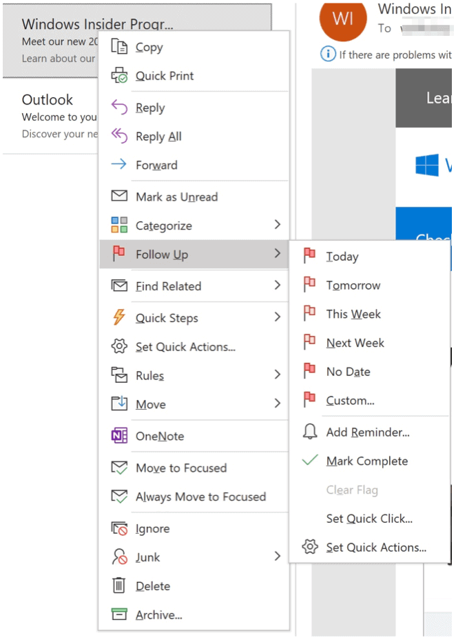 Príznaky tipov pre Microsoft Outlook