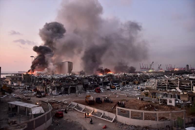 Obrázok z výbuchu v Bejrúte