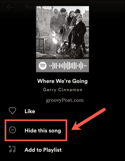 Skryť skladbu na Spotify