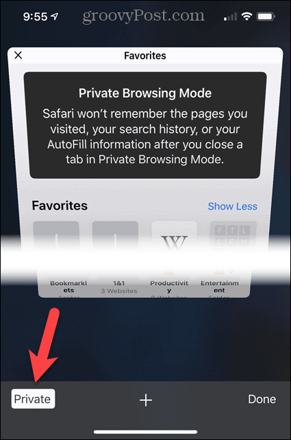 Vypnite možnosť Súkromné ​​v prehliadači Safari v systéme iOS