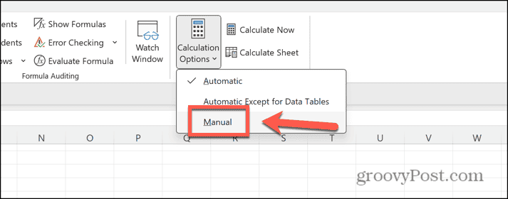 Excel manuálny výpočet