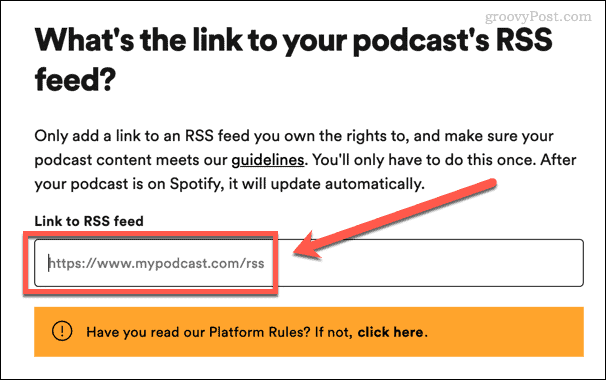 zadajte svoj podcast rss feed do spotify