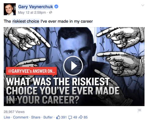 gary vaynerchuk video príspevok na facebooku