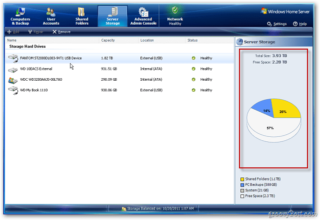 Windows Home Server: Pridajte externý pevný disk a zvýšte tak úložisko