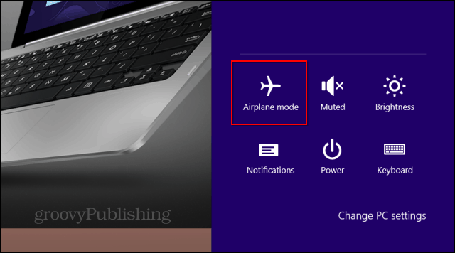 Ikona režimu Windows 8.1 v lietadle