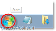 kliknite na ponuku Štart systému Windows 7