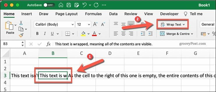Tlačidlo Zalomiť text v programe Microsoft Excel