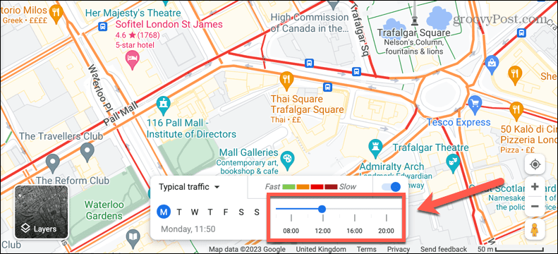 google maps typický čas premávky
