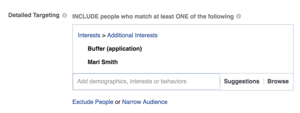 V aplikácii Facebook Ads Manager nastavte konkrétne možnosti zacielenia.