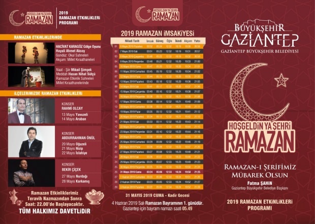 Čo je v roku 2019 podujatí Gaziantep Municipality Ramadan?
