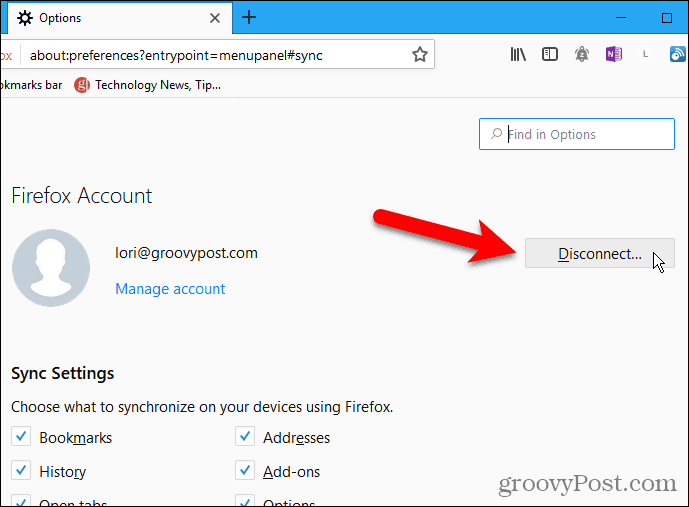V prehliadači Firefox pre Windows kliknite na položku Odpojiť