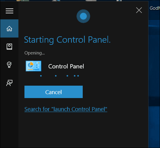 Windows 10 Cortana Otvorte ovládací panel