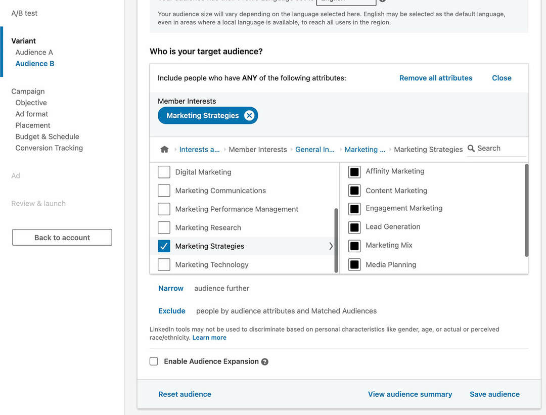 run-ab-test-in-linkedin-campaign-manager-build-ab-test-variants-audiences-13