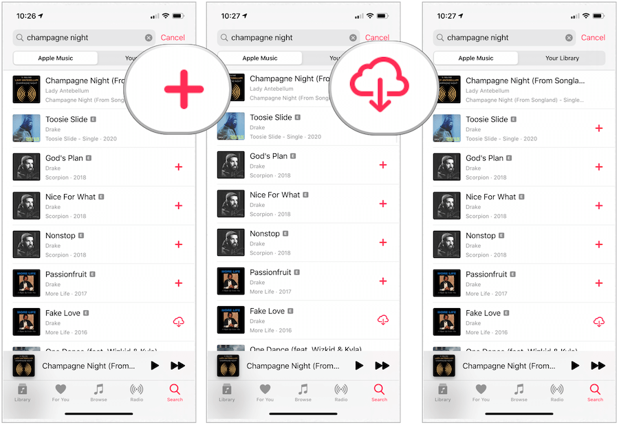 Aplikácia Apple Music sťahuje skladby do zariadenia