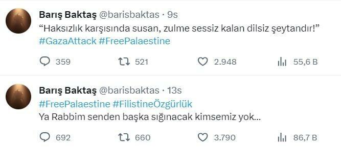 Barış Baktaş Zdieľanie podpory pre Palestínu