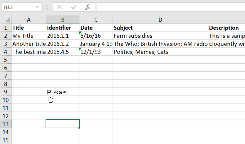 vložte začiarkavacie políčko v programe Microsoft Excel