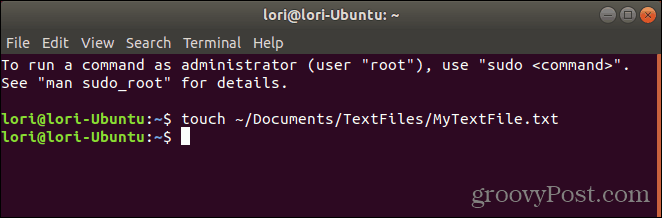 V systéme Linux použite dotykový príkaz