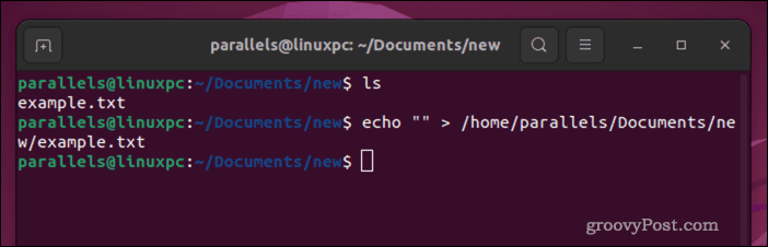 Vyprázdnite súbor Linux pomocou funkcie echo