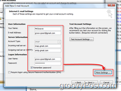 Nakonfigurujte program Outlook 2007 pre účet GMAIL IMAP