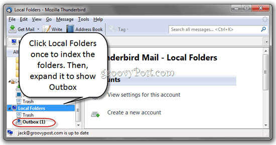 Odstráňte neodoslané správy v priečinku Pošta na odoslanie Thunderbird
