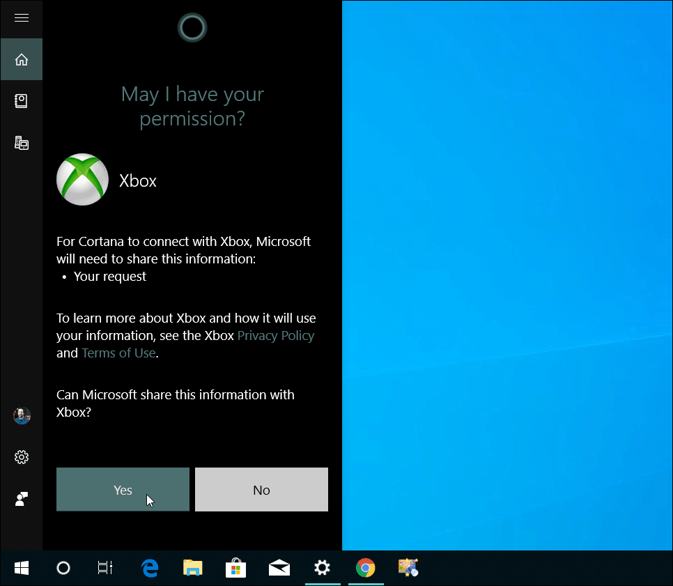 Pripojte počítač Xbox One Cortana
