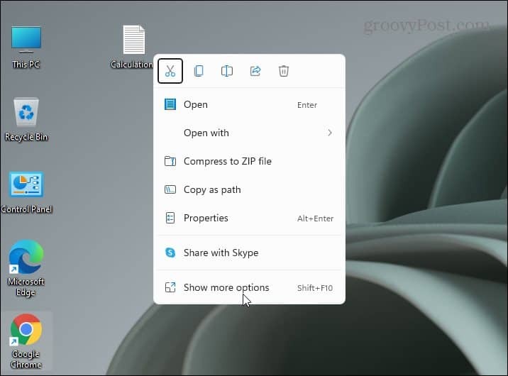 Nové kontextové menu Windows 11