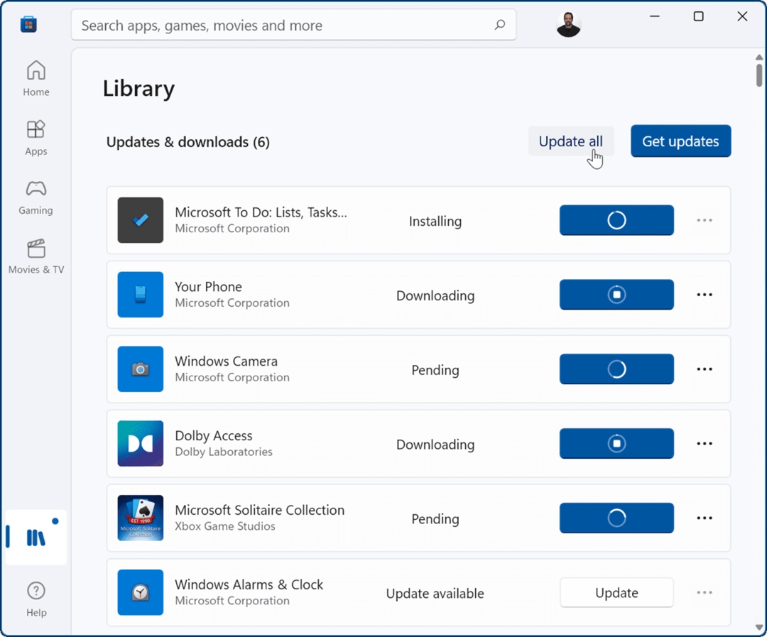 aktualizovať aktualizáciu obchodu Microsoft Store