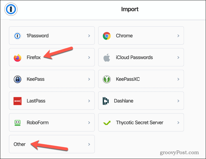 Importujte heslá Firefoxu do 1Password