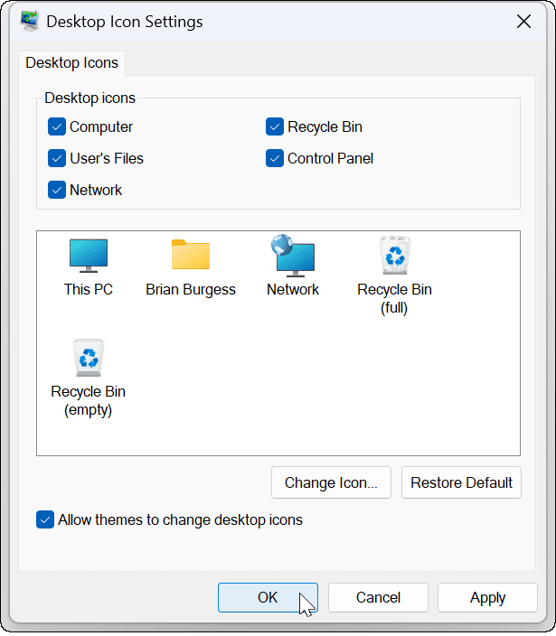 obnoviť ikony pracovnej plochy v systéme Windows