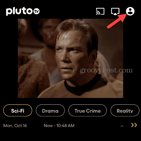 Odstráňte účet Pluto TV