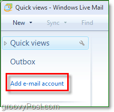 pridať e-mailový účet do živej pošty systému Windows