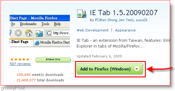 Stiahnite si IE Tab pre Firefox
