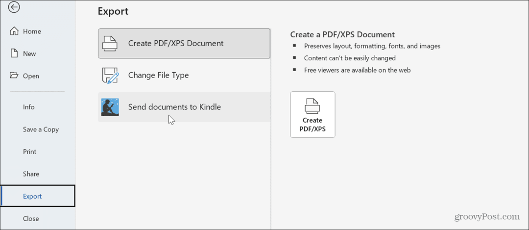 Ako odoslať dokumenty Word do Kindle z Windows 11