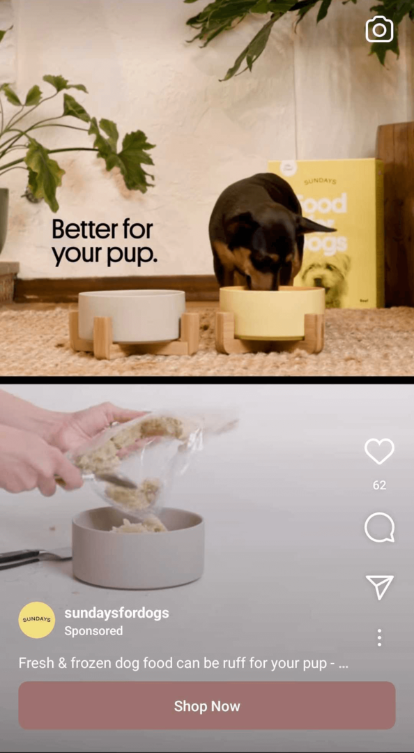obrázok reklamy Instagram Reels zobrazujúci porovnanie s konkurenciou