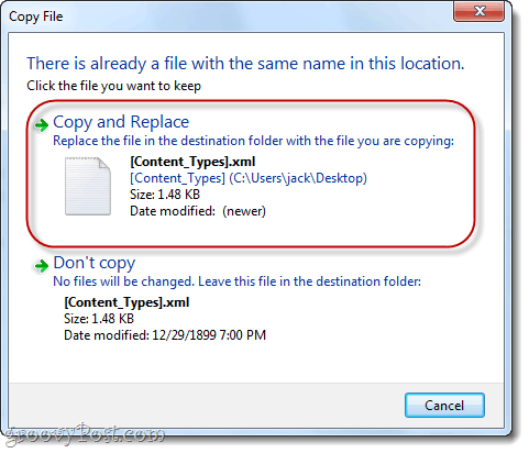 nahradiť súbory .xml v systéme Windows 7
