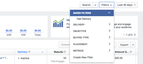 údaje filtra filtra správcu facebooku