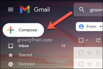 Tlačidlo Napísať správu v Gmaile