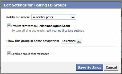 Nastavenia skupiny na Facebooku