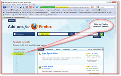 Filtrujte výsledky vyhľadávania doplnku Firefox