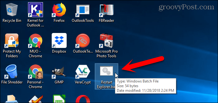 Spustite dávkový súbor na pracovnej ploche Windows 10