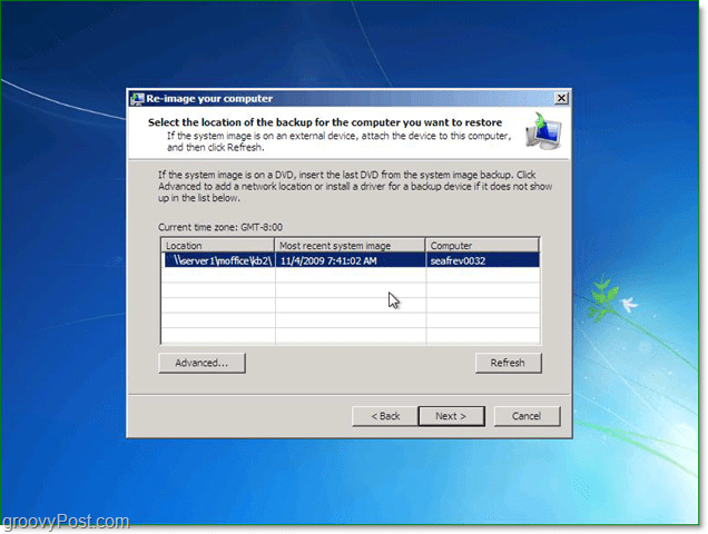 na obnovenie systému Windows 7 môžete použiť obraz systému zo siete
