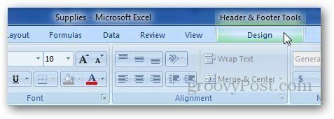 Zápatie záhlavia Excelu 4