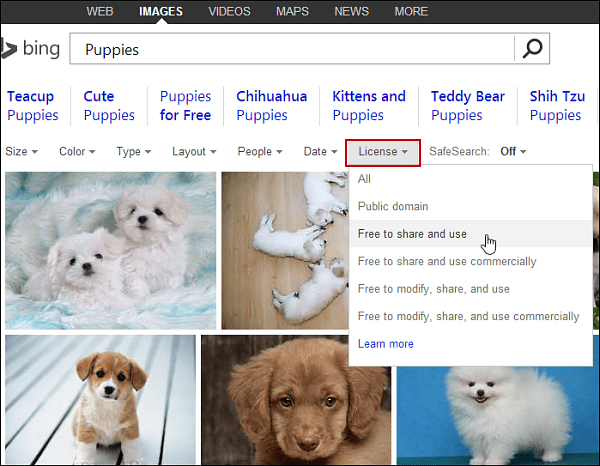 Nájsť obrázky na Bing
