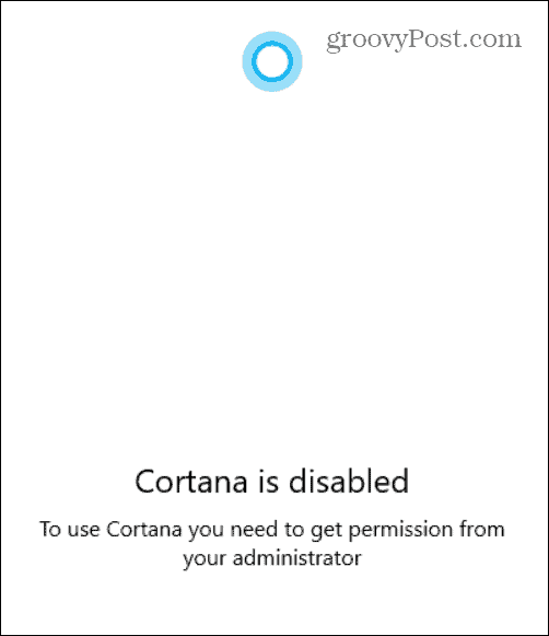 Cortana zakázaná